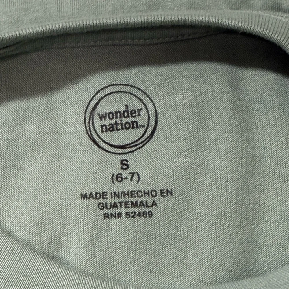 Wonder Nation Youth Boy Size Small (6-7) Soft Green Short Sleeve Shirt